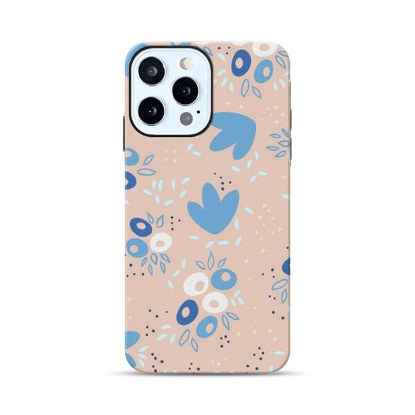 Blue Floral Pattern iPhone 12 Pro Max Impact Case