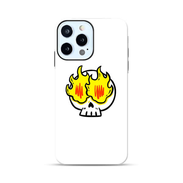 Cartoon Skull with Flames iPhone 12 Pro Max Impact Case