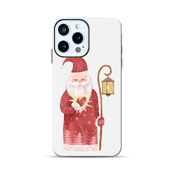 Charming Santa Claus Holding Glowing Heart and Lantern iPhone 12 Pro Max Impact Case