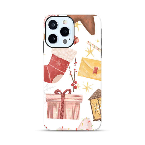 Christmas Festive Pattern with Gingerbread and Gifts iPhone 12 Pro Max Impact Case