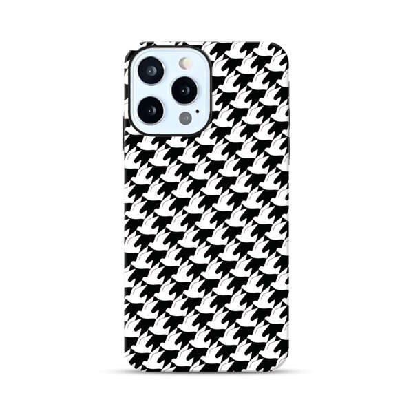 Classic Black and White Houndstooth Pattern iPhone 12 Pro Max Impact Case