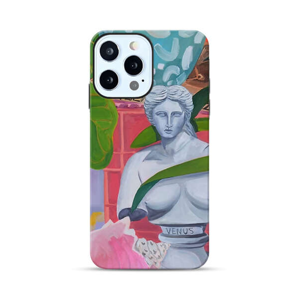 Classical Venus Bust with Green Leaves and Vibrant Vases iPhone 12 Pro Max Impact Case