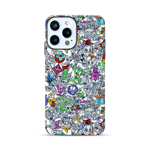Colorful Cartoon Graffiti Pattern iPhone 12 Pro Max Impact Case