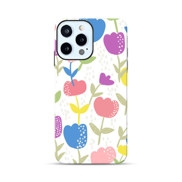 Colorful Tulip Floral Pattern iPhone 12 Pro Max Impact Case