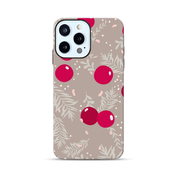 Cranberries and pine branches holiday pattern iPhone 12 Pro Max Impact Case
