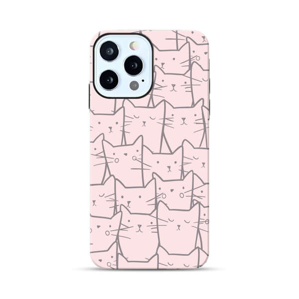 Cute Hand Drawn Cat Pattern iPhone 12 Pro Max Impact Case