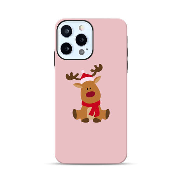 Cute Reindeer with Santa Hat and Red Scarf iPhone 12 Pro Max Impact Case