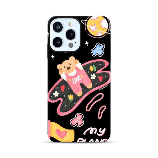 Cute Teddy Bear Love Space Design iPhone 12 Pro Max Impact Case