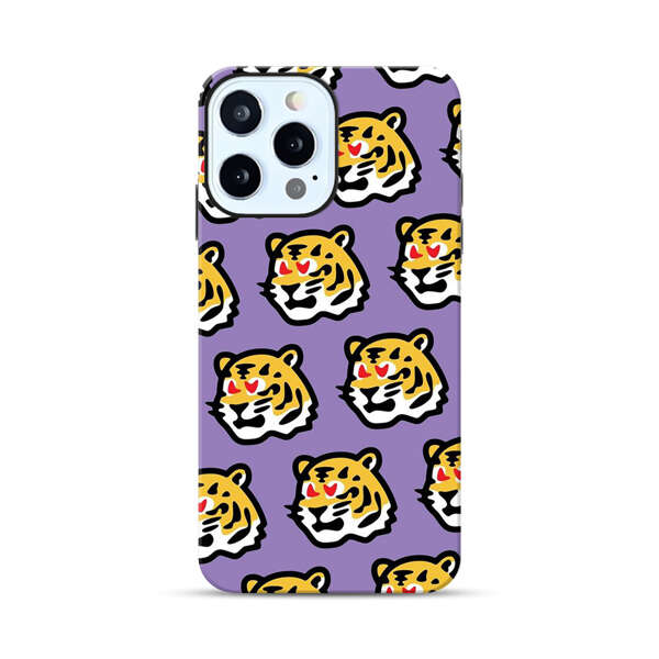 Cute Tiger with Heart Eyes Pattern iPhone 12 Pro Max Impact Case