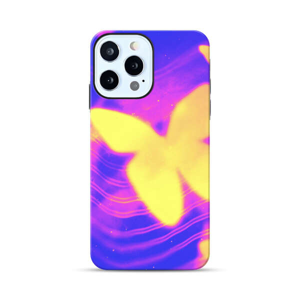 Glowing Purple and Yellow Butterflies iPhone 12 Pro Max Impact Case