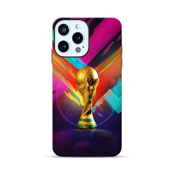Golden Soccer Trophy with Colorful Abstract Background iPhone 12 Pro Max Impact Case
