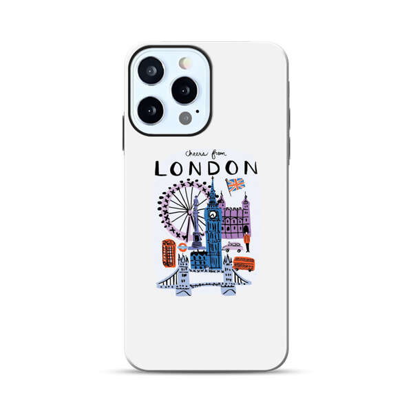 London Iconic Landmarks Illustration iPhone 12 Pro Max Impact Case
