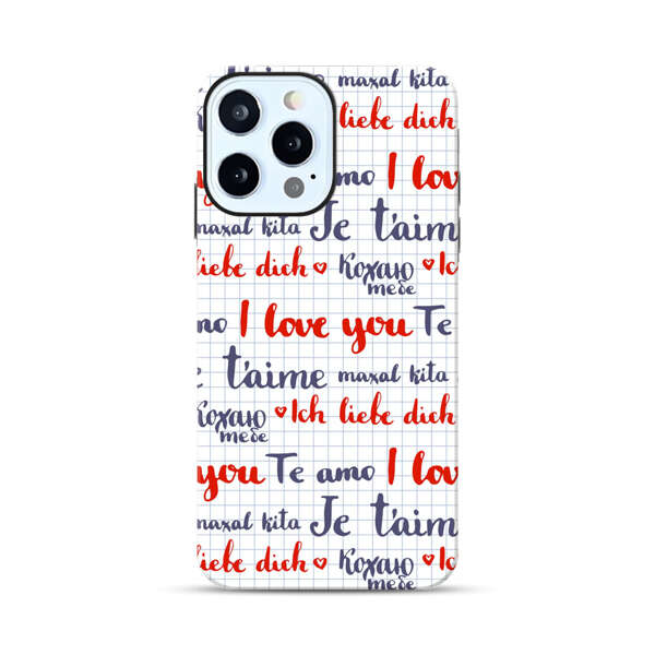 Love Message Multilingual Pattern iPhone 12 Pro Max Impact Case