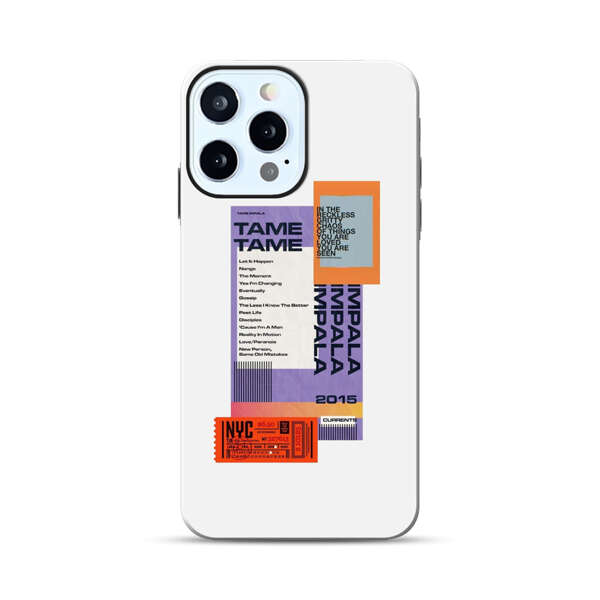 Modern Graphic Collage with Typography and Ticket Elements iPhone 12 Pro Max Impact Case