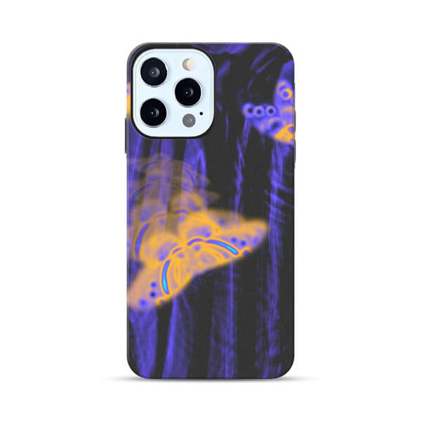 Neon Glowing Butterflies iPhone 12 Pro Max Impact Case