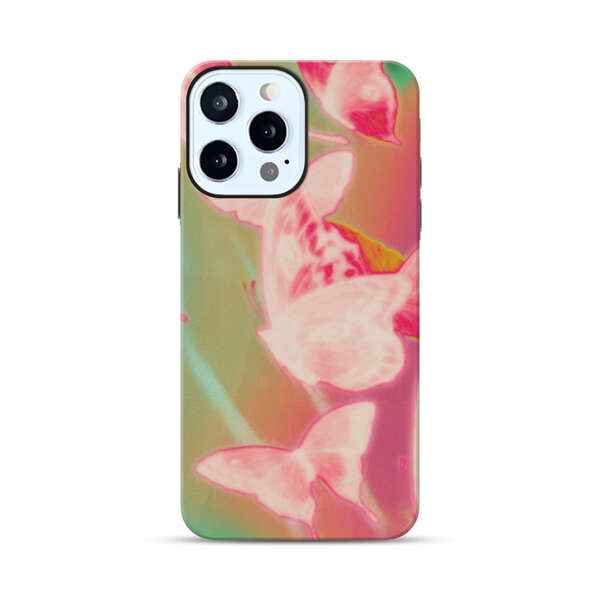 Pink Butterflies Dreamy Colorful Background iPhone 12 Pro Max Impact Case