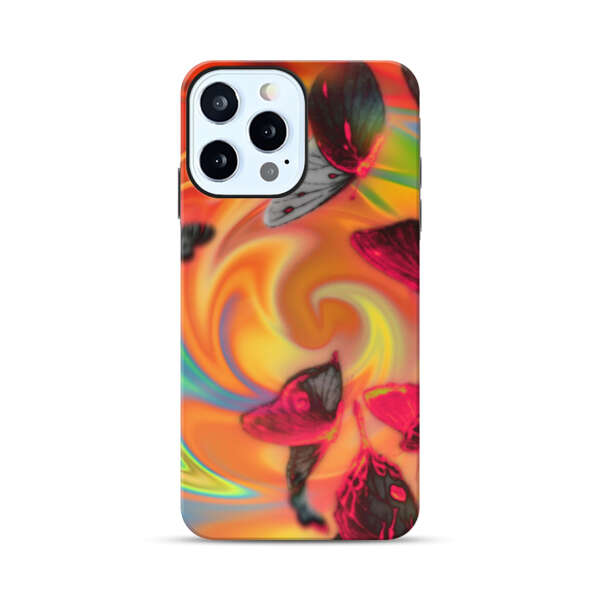 Psychedelic Butterflies Swirl iPhone 12 Pro Max Impact Case