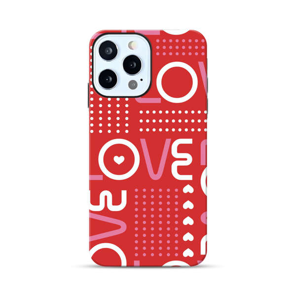 Red Love Typography Pattern iPhone 12 Pro Max Impact Case