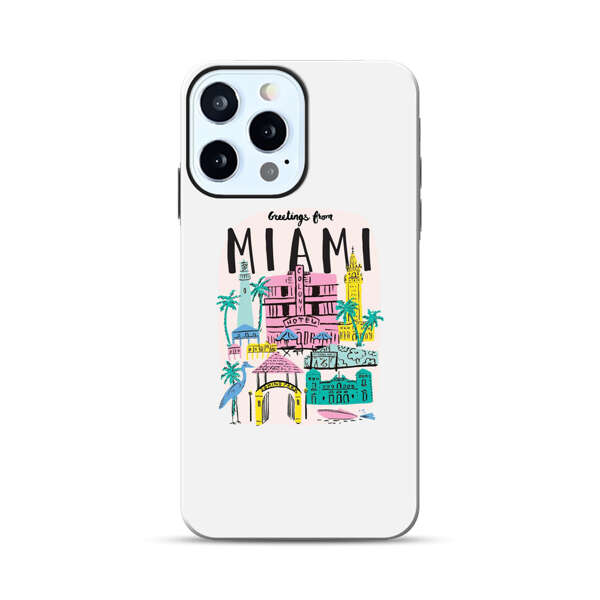 Vibrant Miami Cityscape Illustration iPhone 12 Pro Max Impact Case