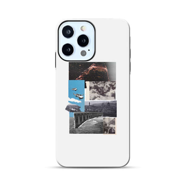 Vintage Collage with Aviation, Bridge, and Cityscape iPhone 12 Pro Max Impact Case