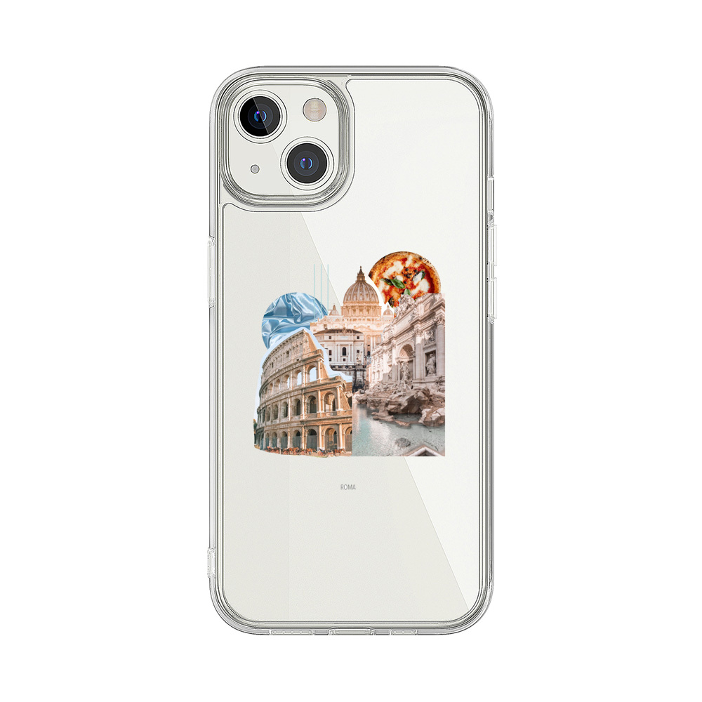 Rome Landmarks with Pizza iPhone 13 Case