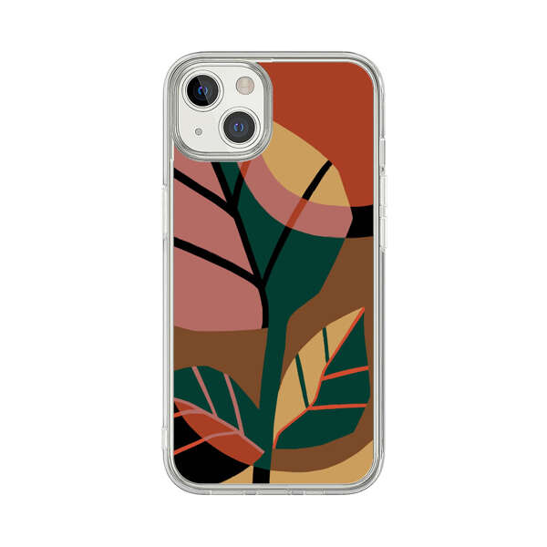 Abstract Geometric Leaves Design iPhone 13 Case