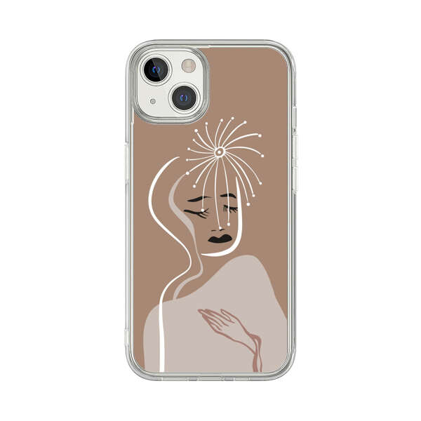 Artistic Abstract Portrait with Serene Face iPhone 13 Case