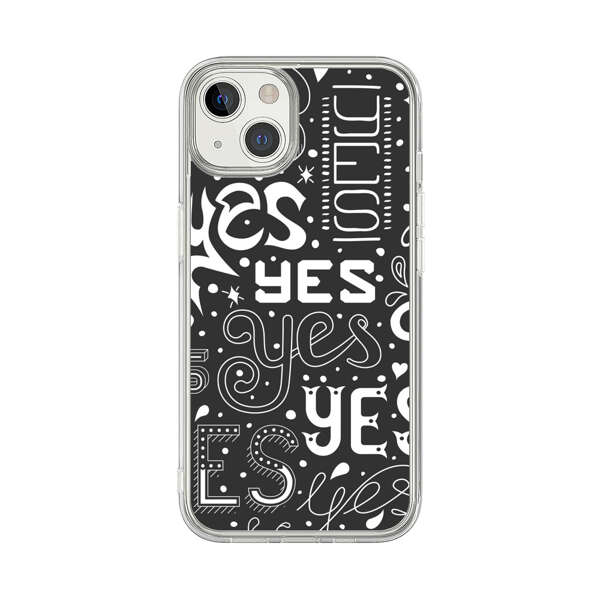 Bold Playful Typography Yes Pattern iPhone 13 Case