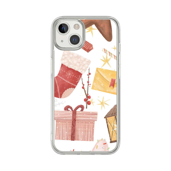 Christmas Festive Pattern with Gingerbread and Gifts iPhone 13 Case