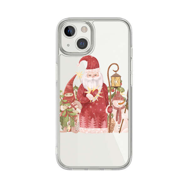 Christmas Santa Elf Snowman Festive Illustration iPhone 13 Case