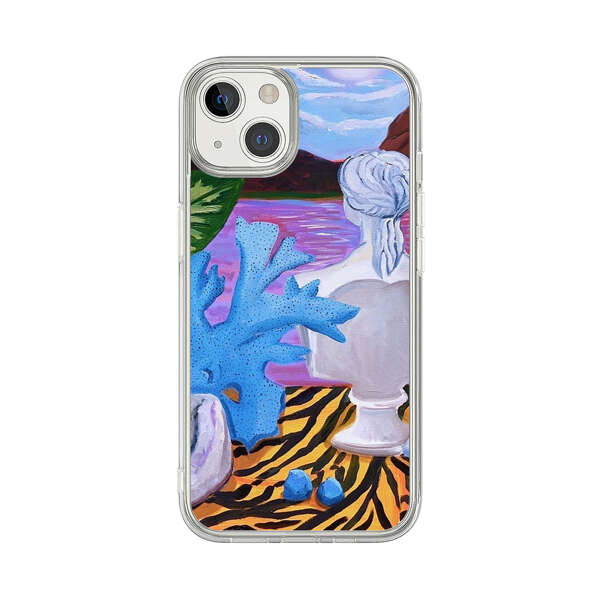 Classical Statues and Tropical Plants by the Ocean iPhone 13 Case