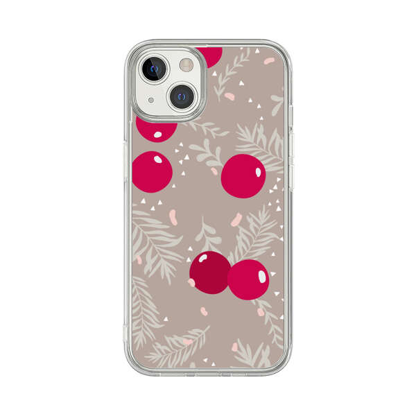 Cranberries and pine branches holiday pattern iPhone 13 Case