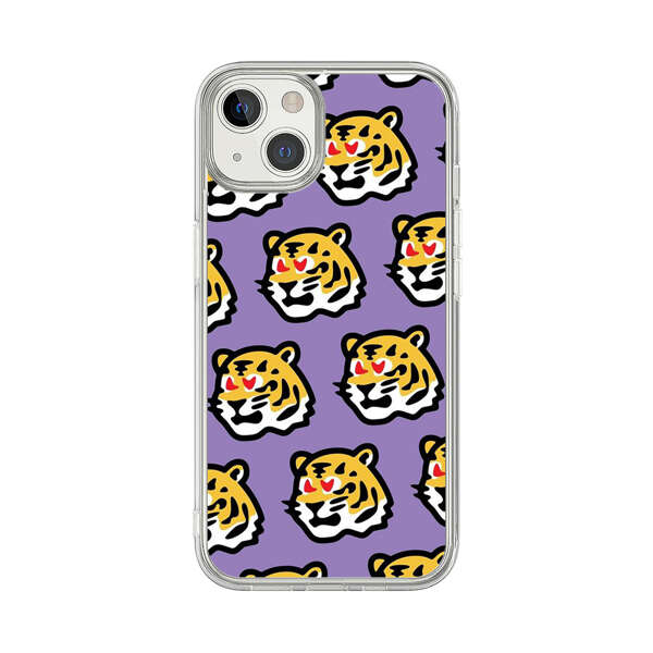 Cute Tiger with Heart Eyes Pattern iPhone 13 Case