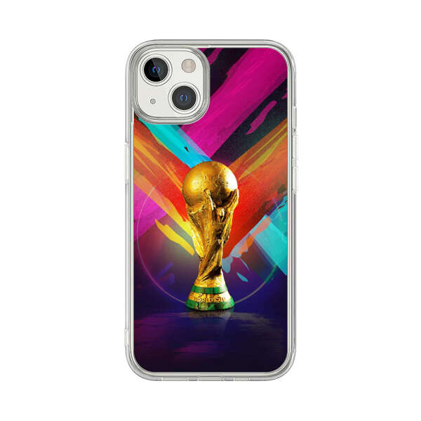 Golden Soccer Trophy with Colorful Abstract Background iPhone 13 Case