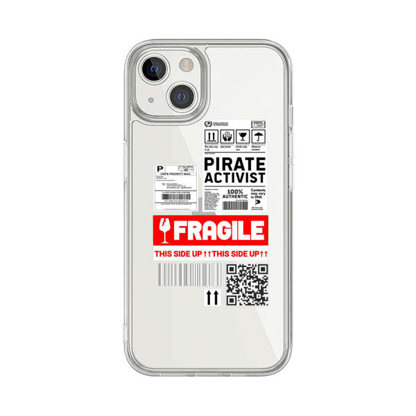 Pirate Activist Fragile Shipping Label iPhone 13 Case
