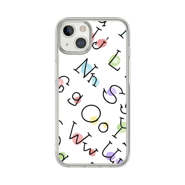 Playful Alphabet Pattern with Colorful Letters iPhone 13 Case