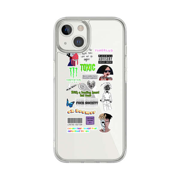 Sticker Collage Edgy Expressive Pop Culture iPhone 13 Case