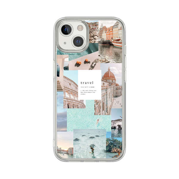 Travel Scenic Collage with Landmarks and Coastline iPhone 13 Case