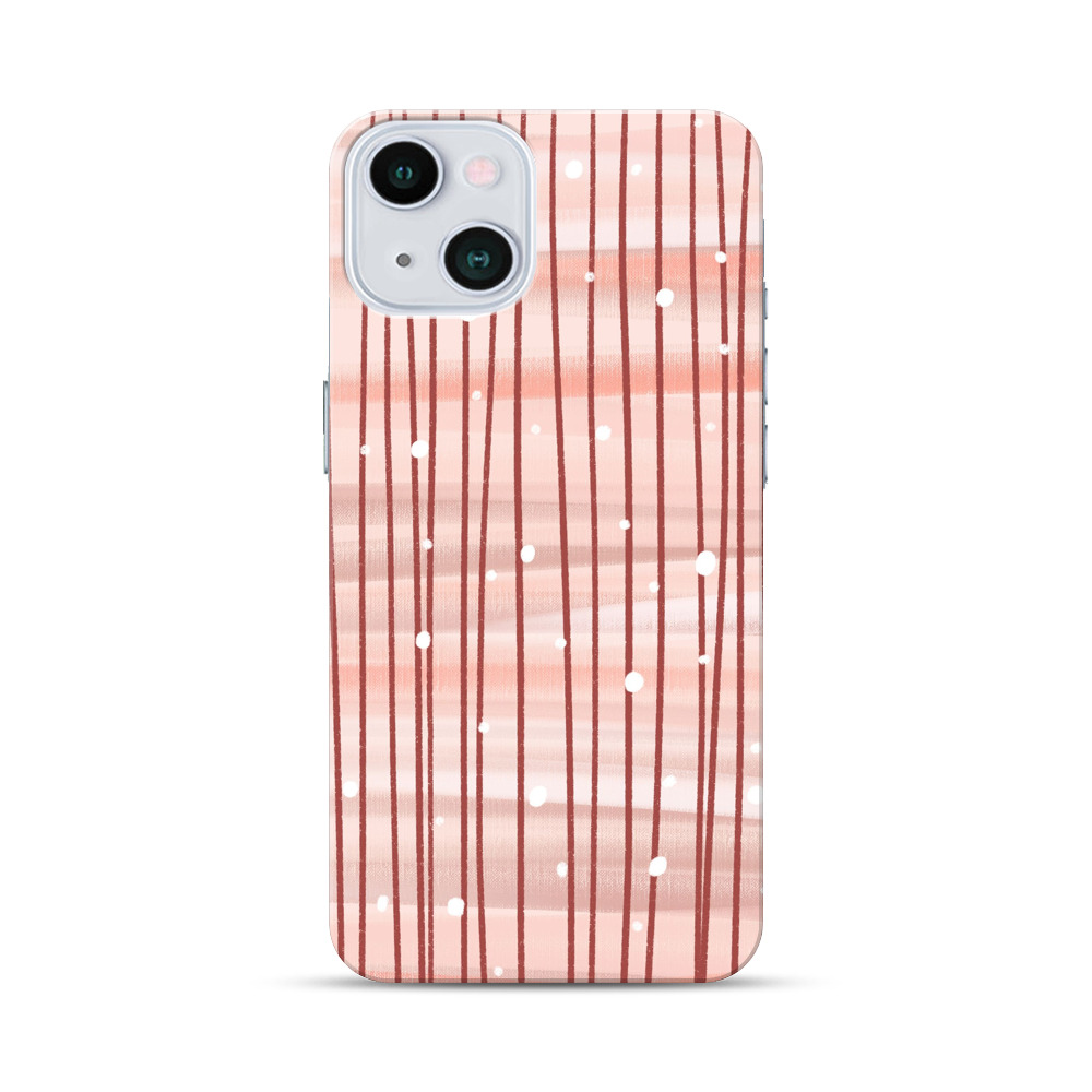 Abstract Vertical Lines Pink Pattern iPhone 13 Hard Case