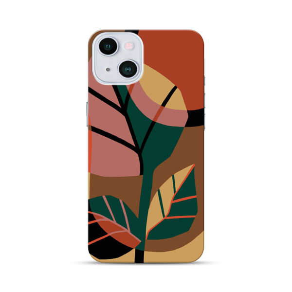 Abstract Geometric Leaves Design iPhone 13 Hard Case