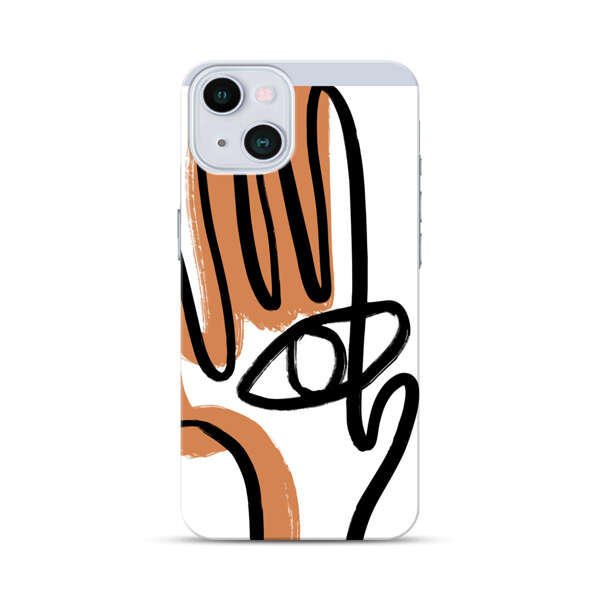 Abstract Minimalist Hand with Eye iPhone 13 Hard Case