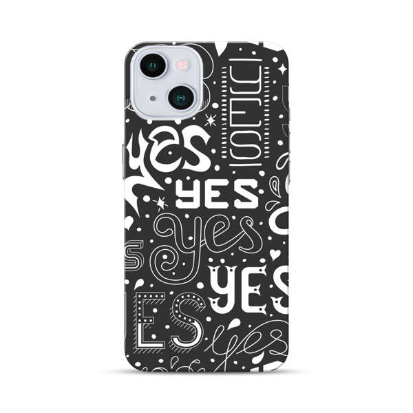 Bold Playful Typography Yes Pattern iPhone 13 Hard Case