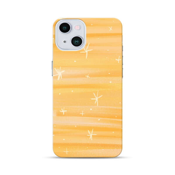 Bright Orange Star Pattern iPhone 13 Hard Case