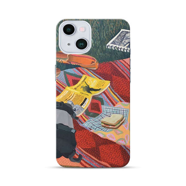 Charming Picnic Scene with Blanket and Food iPhone 13 Hard Case