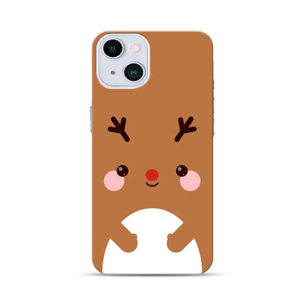 Cute Minimalist Reindeer Cartoon iPhone 13 Hard Case