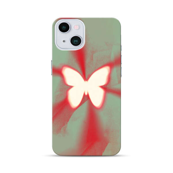 Glowing White Butterfly Abstract Radiant Design iPhone 13 Hard Case
