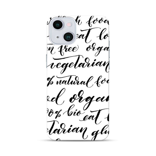 Healthy Food Lifestyle Calligraphy Pattern iPhone 13 Hard Case
