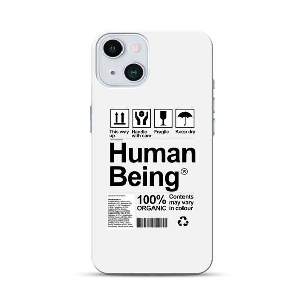 Human Being Fragile Label Design iPhone 13 Hard Case