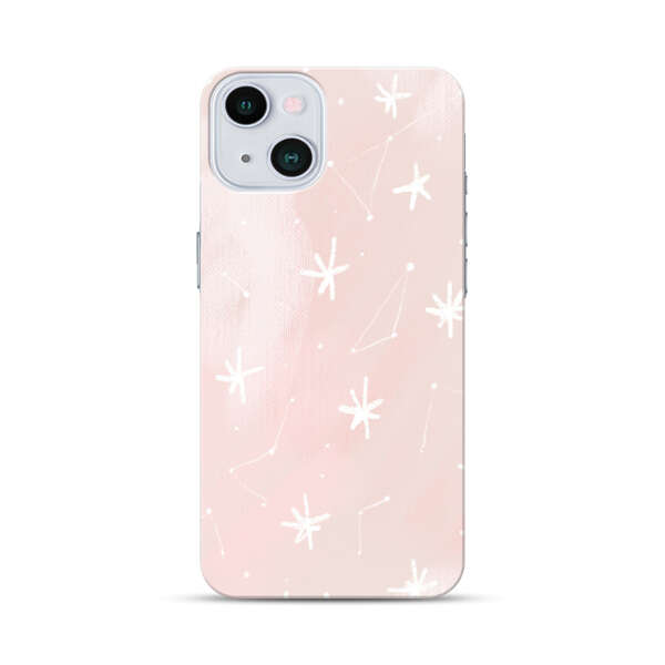 Pink Stars and Constellation Pattern iPhone 13 Hard Case