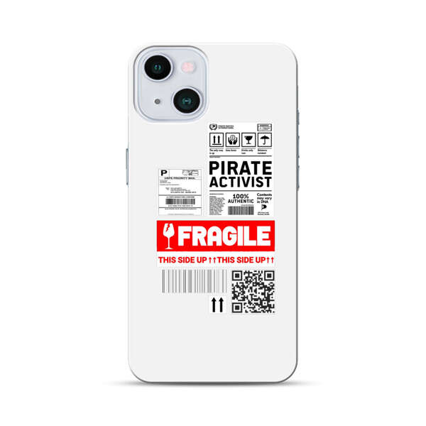 Pirate Activist Fragile Shipping Label iPhone 13 Hard Case